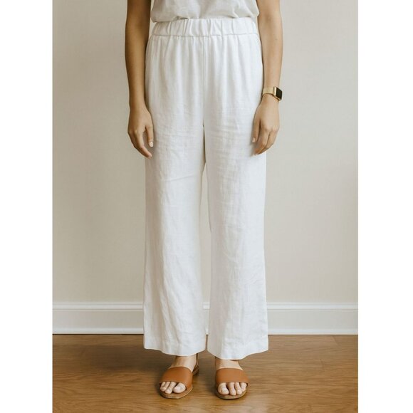 J. Jill Womens White Elastic Waist Nantucket Pull on Pants Size Large - Picture 1 of 5